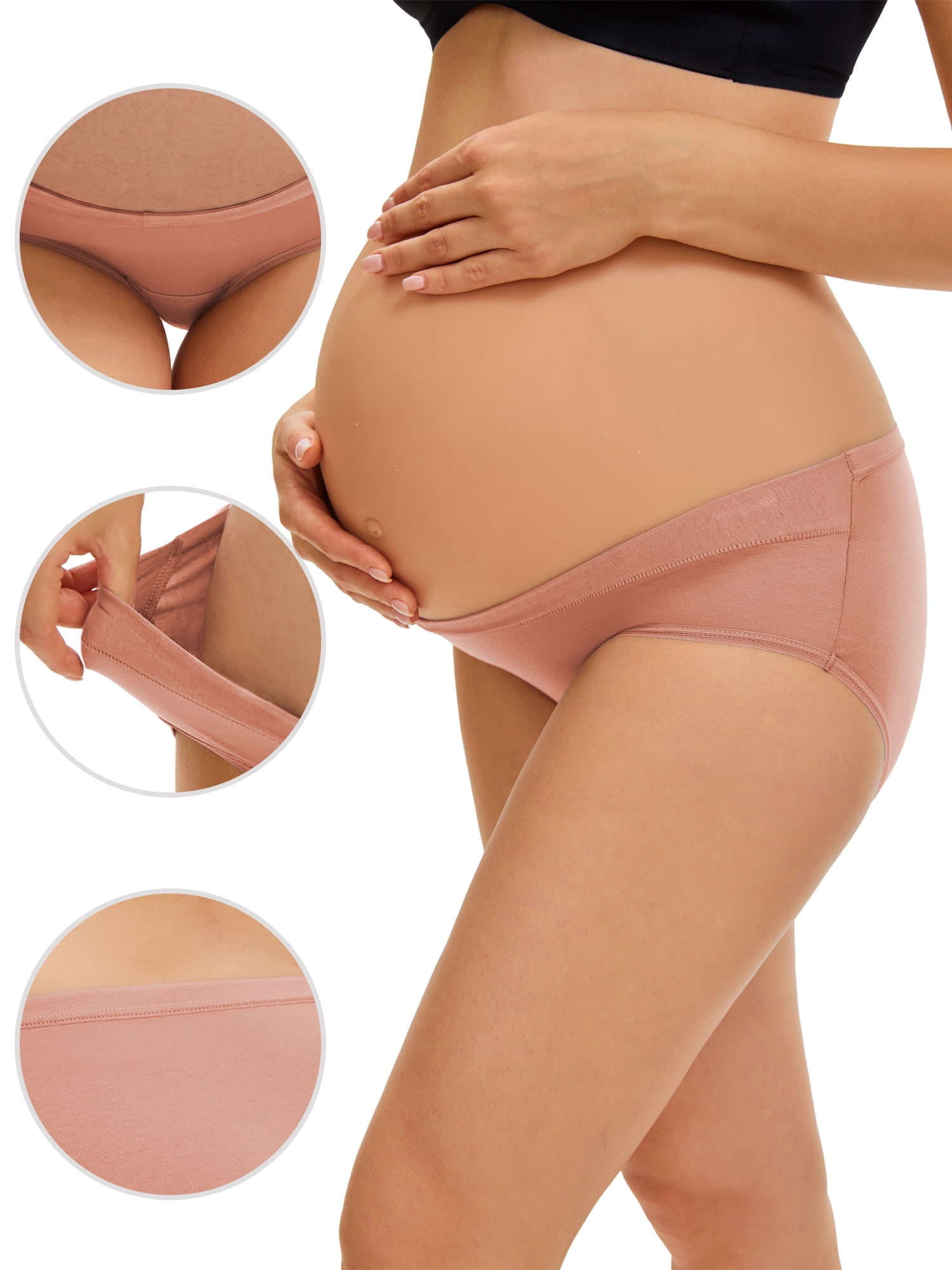 DARING DIVA Women's Maternity Underwear Low Rise Pregnancy Briefs Bump Support L Orange