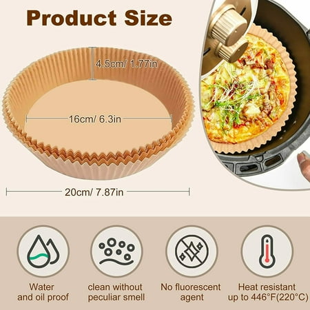 

100Pcs Air Fryer Disposable Paper Liner w/ 100Pcs Disposable Gloves Baking Mat