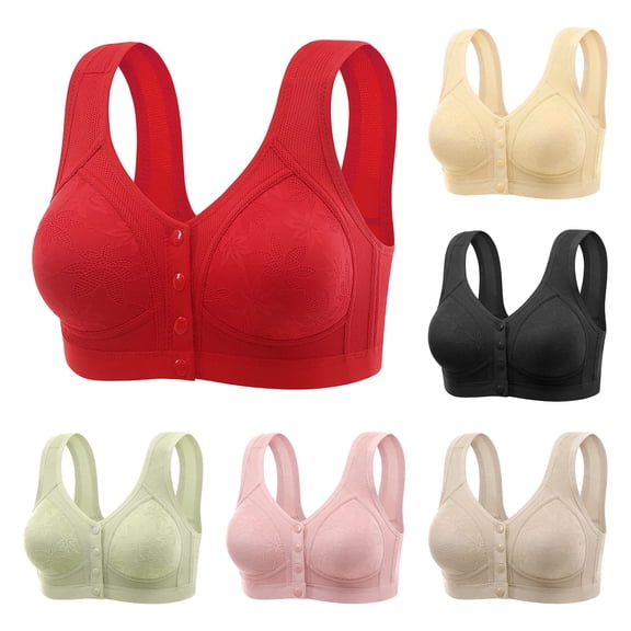 SPZTSX Womens Front Closure Bralette Plus Size Wireless Lift Bra No Underwire Back Support Side Smoothing Bra