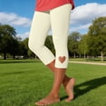 thumbnail image 5 of Capri Leggings with Pockets for Women Summer Stretch Plus Size High Waisted Soft Casual Workout Yoga Pants,Comfy Stretchy Leggings Workout Compression Pants,Vacation Beach Pants L, 5 of 8