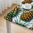 thumbnail image 4 of COMIO Picnic Dining Kitchen Farmhouse Yellow White Watercolor Pineapple Tropical Summer Fruits Fruit Tablecloth White, 4 of 7