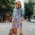 thumbnail image 4 of Lsque Violets Flowers Pattern Summer Dresses for Women – Sleeveless T-Shirt Swing Sundress, Perfect for the Beach and Casual Days, 4 of 7