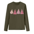 thumbnail image 5 of VgaVtl Cotton Womens T Shirt Christmas Long Sleeve Women Plus Size Tops Casual Christmas Tree Holiday Layering Tops,Green XXL, 5 of 5