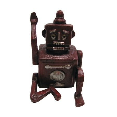Antique Miniature Cast Iron Hubley Red Robert Robot Toy Paperweight Vintage Home Office Desk Decor