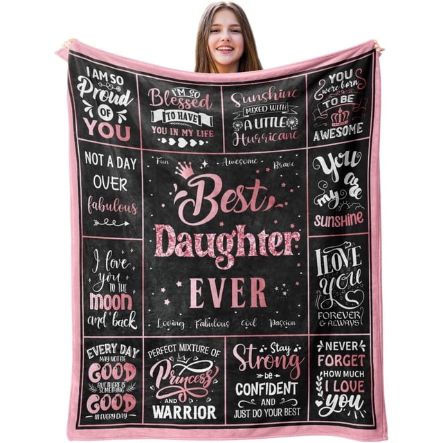 LHSHID Daughter Gifts Gifts for Daughter from Mom Daughter Birthday Gifts Ideas Daughter Gift from Mom Dad Birthday Gifts for Daughter Adult Birthday Gifts Blanket 40"x50"