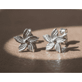 thumbnail image 6 of SilverCloseOut Sterling Silver Teens Hawaiian Plumeria Flower Stud Earrings, 6 of 9