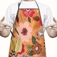 thumbnail image 2 of Pioneer Flower Floral Print Pattern Apron-Garden Aprons for Women with Pockets-Cotton Linen Waterproof Kitchen Cooking Gardening Aprons Adjustable for Kitchen,Cooking,BBQ and Salon 33x27 Inch, 2 of 7