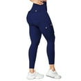 thumbnail image 2 of Celsior Compression Leggings for Women No Front Seam Leggings Scrunch Butt Lifting Leggings Tummy Control Compression Pants 3D Gym Leggings for Women Smile Contour Activewear Tights Blue XS, 2 of 9
