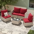 thumbnail image 2 of STARY Outdoor Deep Seat Cushions for Patio Furniture, 20"x20" Replacement Sectional Cushions for Outdoor Sofa, Armchair, 4 Pieces, Red, 2 of 8