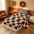 thumbnail image 2 of Homewish Pumpkin Plaid Twin Sheets, Happy Halloween Bedding, Black Orange White, 3 Pieces (1 Flat Sheet, 1 Fitted Sheet and 1 Pillowcase), 2 of 6