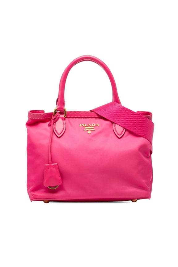 Pre-Owned Prada 2-Way Handbag Shoulder Bag 1BA172 Pink Nylon Leather Women's PRADA (Good)
