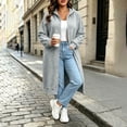 thumbnail image 5 of FDGIU Women Plus Size Full Zip Long Hooded Jacket, Long Sleeve Casual Maxi Outerwear, Loose Oversized Sweatshirt Coat for Fall Winter, 5 of 8