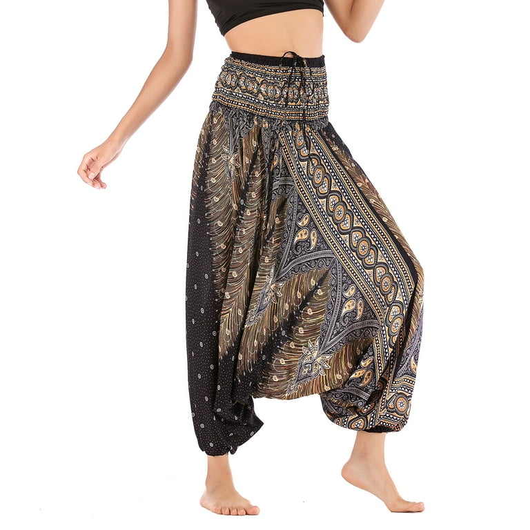 Women's Drop Crotch Yoga Pants Cropped Harem Pants Ladies Stretch