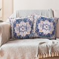 thumbnail image 6 of Boho Pillow Covers 20"x20" Set of 2 Carpet Blue Vintage Throw Pillow Case Soft Square Decorative Pillowcases for Home Decor Sofa Car Living Room, 6 of 6