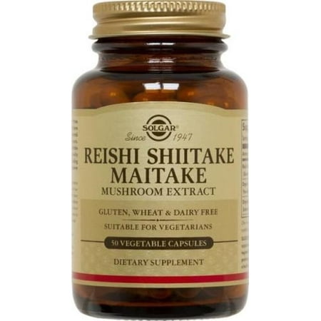Solgar Reishi Shiitake Maitake Mushroom Extract Vegetable Capsules, 50 (Best Way To Consume Reishi Mushroom)