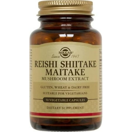 Reishi Mushroom Benefits - Solgar Reishi Shiitake Maitake Mushroom Extract Vegetable Capsules, 50 Ct