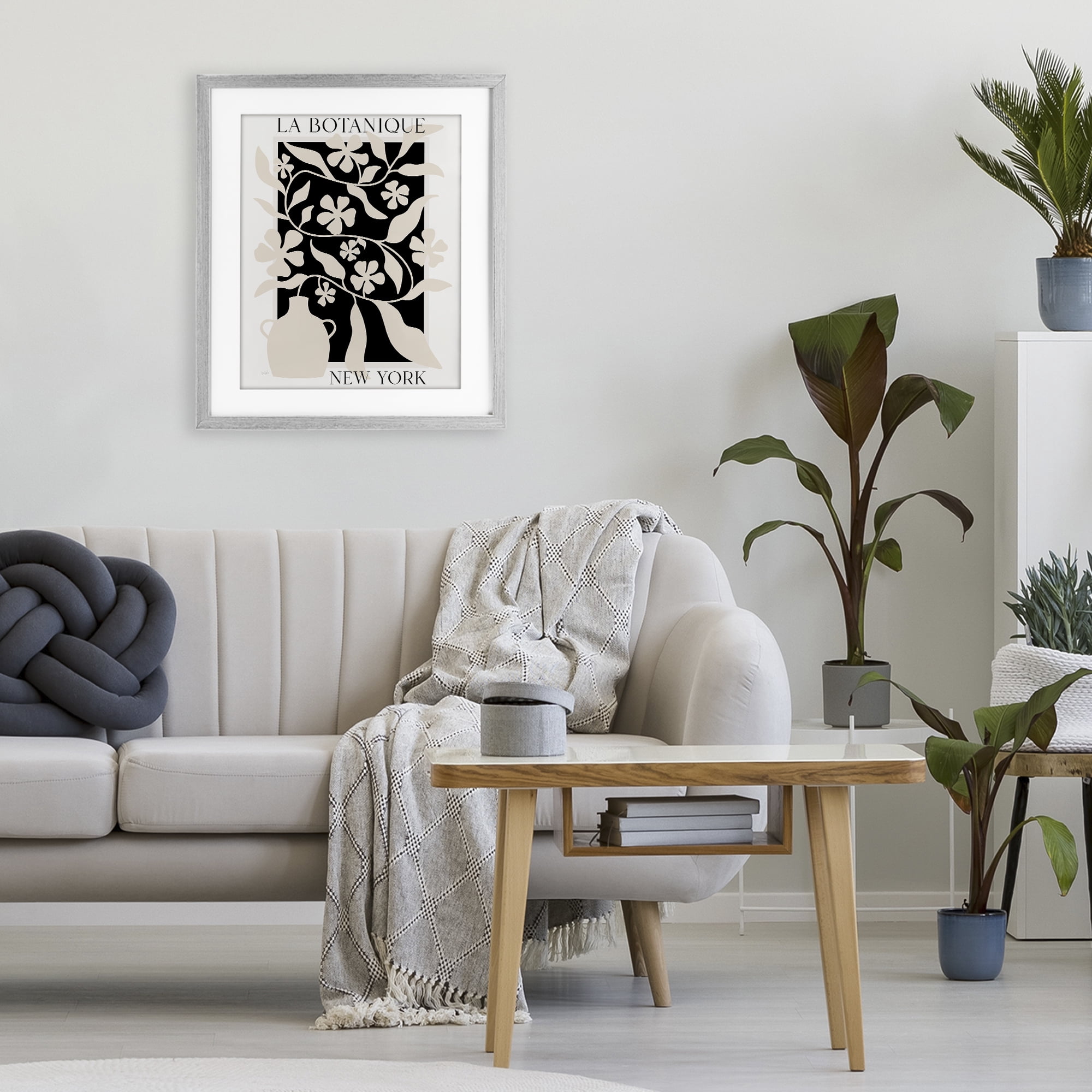 Stupell Industries La Botanique New York Gray Framed Print Under Glass, design by Natalie Carpentieri
