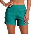 thumbnail image 3 of Sentmoon Swim Shorts Women Hiking Shorts High Waist Stretchy with Pockets Elastic Waist Regular Fit Athletic Shorts for Women Vacation for Plus Size and Curvy Figures S-2XL, 3 of 7