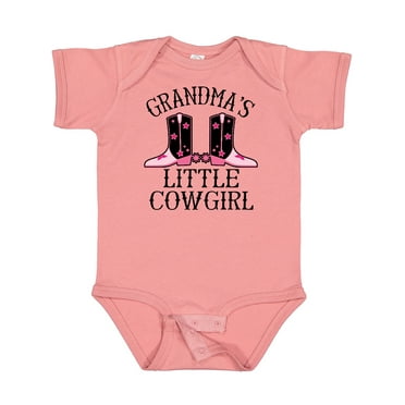 Inktastic Grandma Little Cowgirl Baby Clothes Girls Baby Bodysuit