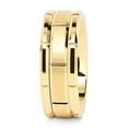 thumbnail image 6 of Wedding Rings for Men. 8mm Yellow Gold Brick Pattern Tungsten Wedding Band, 6 of 7