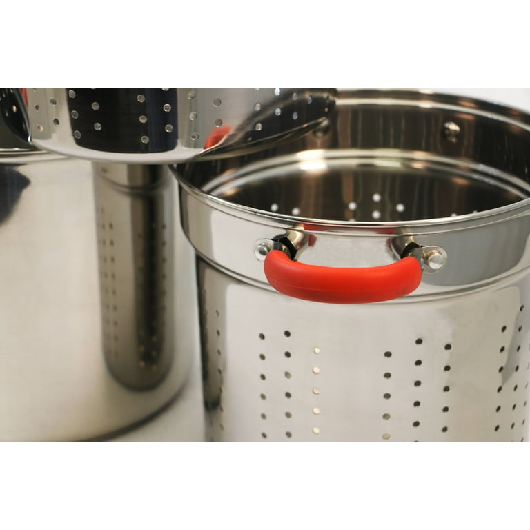 Quart Stovetop Stainless Steel Pasta Pot with Strainer Lid