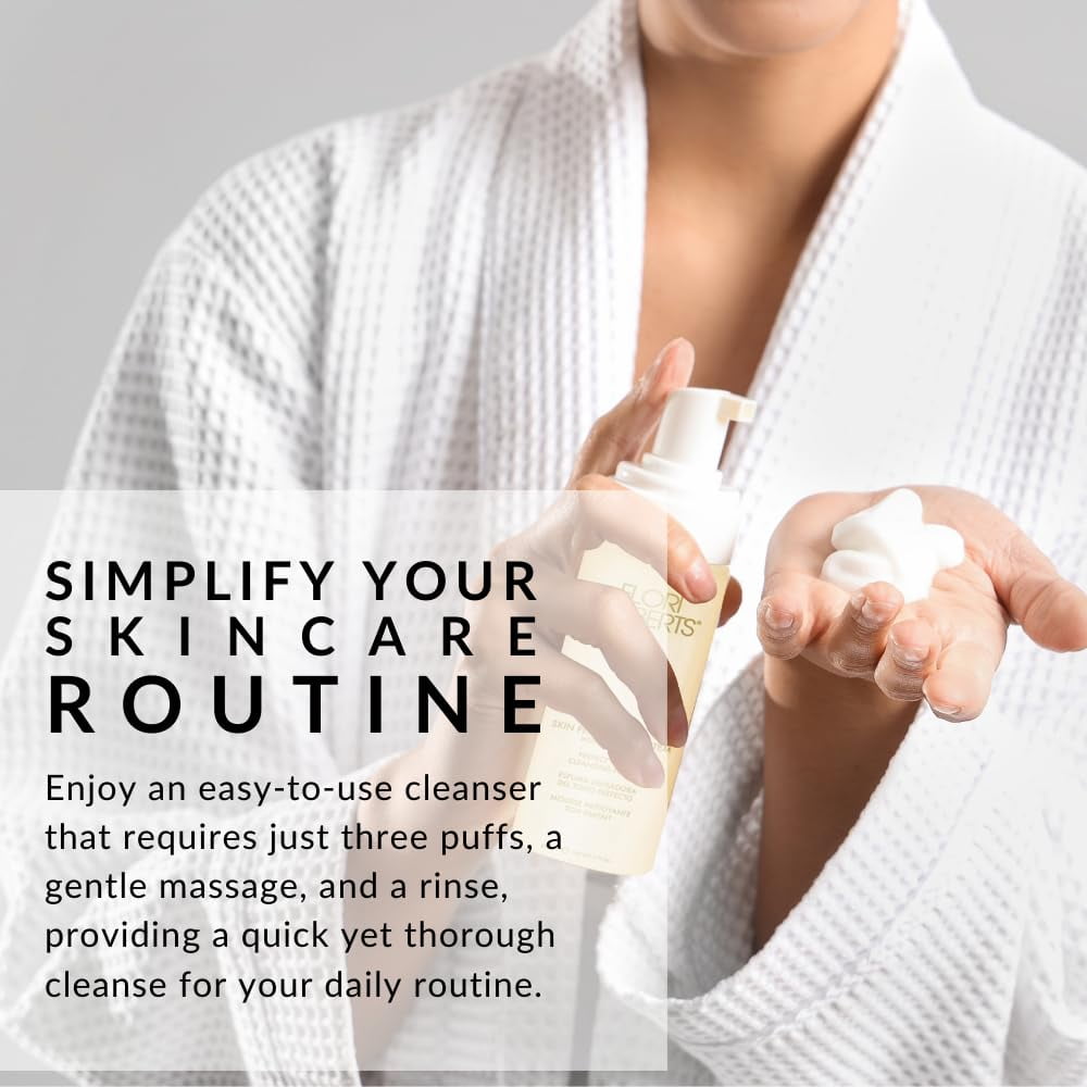 Flori Roberts Perfect Tone Cleansing Foam - Gentle Purifying Face Wash for Women, Dry Skin - 7 FL oz.