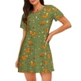 thumbnail image 1 of Fotbe Squirrel And Nuts Bata de Dormir para Mujer con Estampado, Camisón de Algodón de Manga Corta, Ropa de Dormir Casual, 1 of 6
