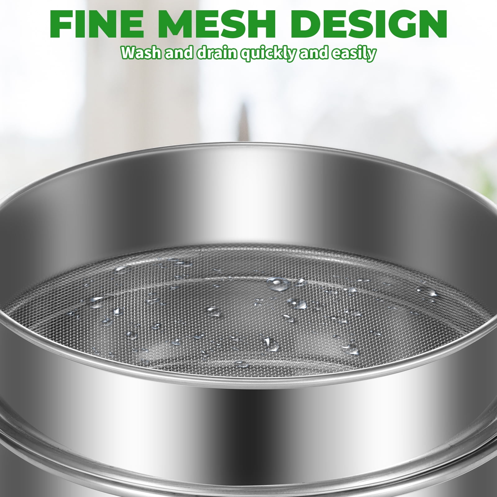 8.6" Stackable Stainless Steel Seed Sprouting Kit 3-Tier Mesh Sprouting Trays Seed Sprout Grower with Lid Base Microgreens Propagator for Beans Peas Broccoli Wheat Grass
