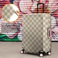 thumbnail image 4 of Beige Gray Checkerboard Checkered Pattern Luggage Cover Fashion Suitcase Cover Baggage Covers Fit 25-28 Inch Luggage (Go Travel), 4 of 5