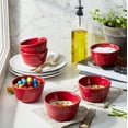 thumbnail image 2 of Henckels Ceramic 6-pc Round Ramekin Set - Cherry Red, 2 of 5