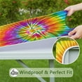 thumbnail image 6 of Colorful Tie Dye Pattern Square Fitted Tablecloth with Elastic Edge,Square Table Cover,Washable Elastic Table Cover for Home Kitchen Party Decor 34"x34", 6 of 6