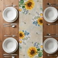 thumbnail image 4 of Table Runner 72 Inches Long for Kitchen Dining, Yellow Sunflowers Dresser Scarf Farmhouse, Dining Table Decorations for Wedding/Parties, Elegant Pastoral Floral Daisy Bees 16 x 72 In, 4 of 8