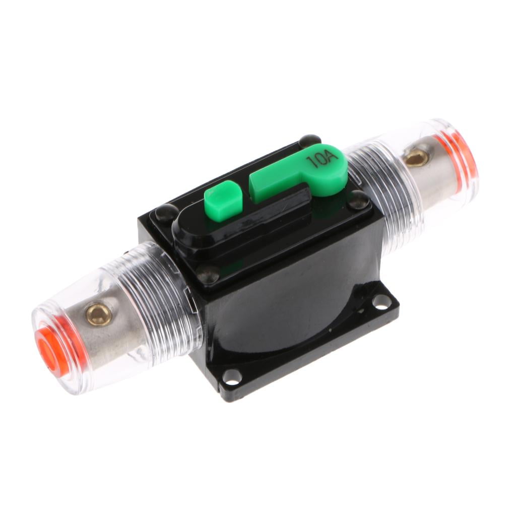 Wzmzjy 12V-32V DC 10 Amp Car Audio Inline Circuit Breaker Reset Fuse Holder for Stereo