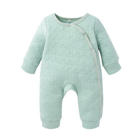 

Newborn Baby Girl Boy Clothes Infant Girl Boy Outfits Long Sleeve Romper One Piece Jumpsuit Cotton Clothing Green 3-6 Months