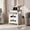 White and Greige, variant on GALAXHERO Nightstand with Charging Station, 2-Drawer End Table for Bedroom and Living Room, Farmhouse Side Table with USB Ports and Outlets, Dark Rustic Oak