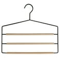 thumbnail image 1 of 1Set Pants Hanger Space Saving Trousers Racks 3-tier Rectangular Wooden for Home Use, 1 of 9