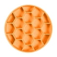thumbnail image 2 of Flmtop Pet Honeycomb Design Anti-Gulping Non Skid Slow Feeder Eating Dogs Cats Bowl Orange, 2 of 9