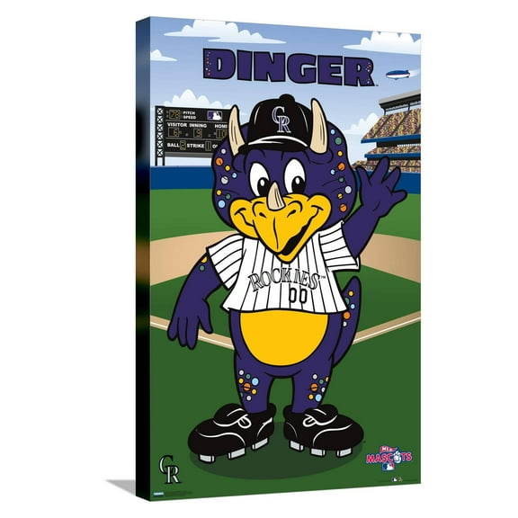 MLB Colorado Rockies - Dinger Canvas Wall Poster, 14.725" x 22.375"