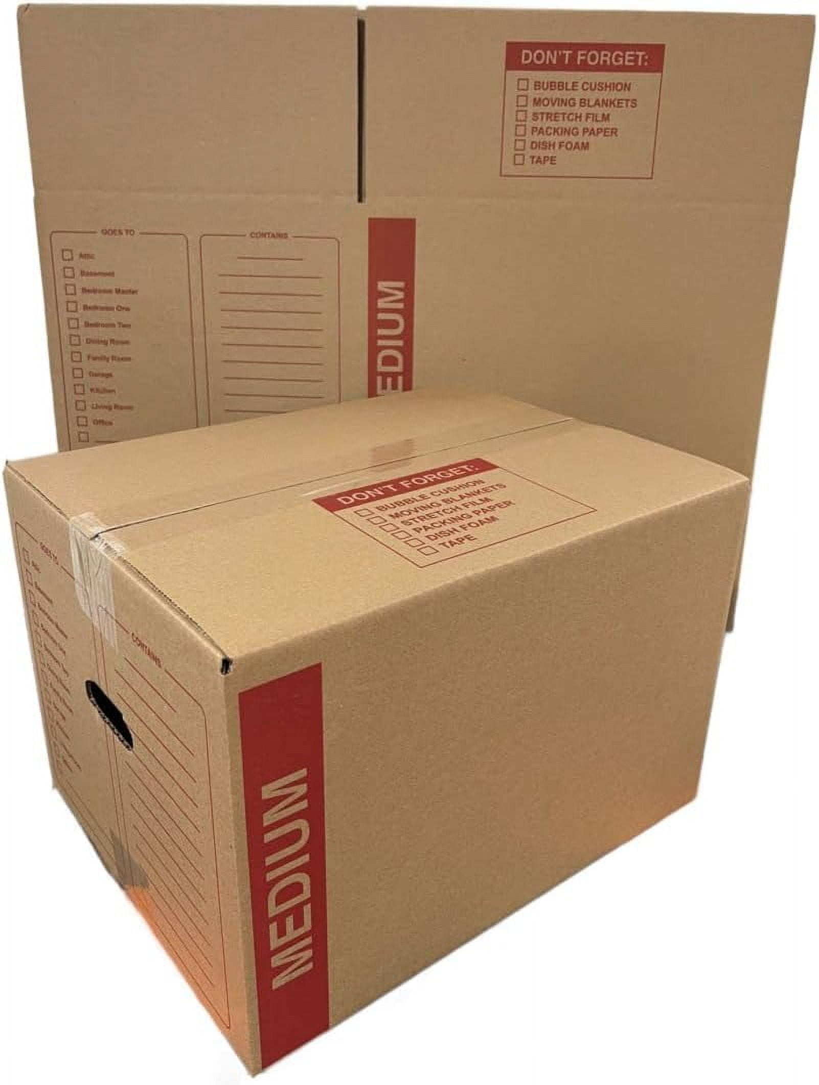 20 - Pack Medium Cardboard Moving Boxes 18x14x12 32 ECT With Handles