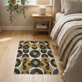 thumbnail image 3 of ODIKA 2'x3' Washable Throw Rug Record Vinyl Phonograph Abstract Music Theme Circular Shaped for Hallway, Study Room, Non-Slip Low Profile, Flatwoven, 3 of 7