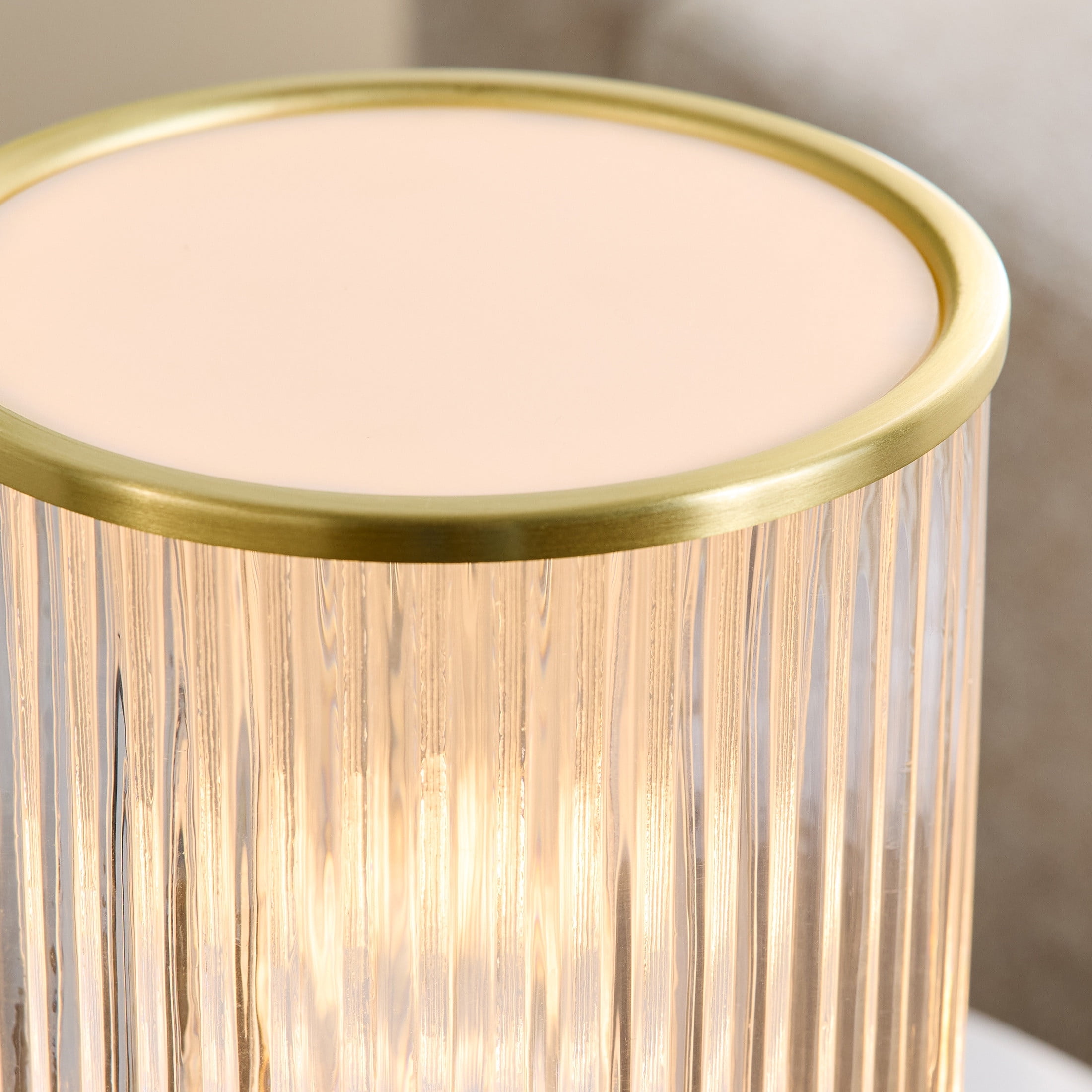 Better Homes & Gardens 9 inch Height Glass Uplight, Touch switch, USB-C Charging Cable included