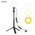 thumbnail image 1 of Andoer Compact 4-Inch LED Ring Light Kit with Adjustable Tripod & Ballhead for Streaming, Video Calls, and Photography, 1 of 6