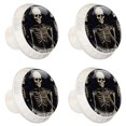 thumbnail image 2 of 4 Pcs Skeleton Knobs for Kitchen Cabinet Cupboard Dresser Bookcase Drawer Pulls Handles Round Home Decor, 2 of 8