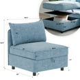 thumbnail image 2 of Jopath 32" Modular Storage Loveseat Sofa, Convertible Loveseat Sleeper Couch, Modern Upholstered Loveseat Sofa with Fabric for Living Room, Blue, 2 of 7