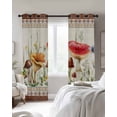 thumbnail image 4 of Red Mushroom Blackout Curtains for Bedroom Living Room Darkening Curtains 84 Inch Length 2 Panels Set Vintage Pastoral Botanical Retro Art Window Curtain Window Treatment Grommet Drapes 42"x84", 4 of 9