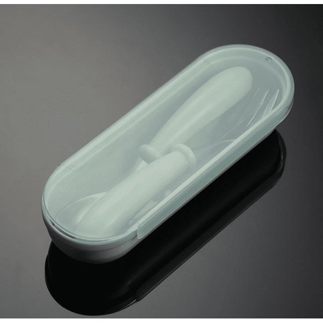 Juego de tenedor y cuchara para niños pequeños, juego de cubiertos de acero inoxidable para bebés con estuche de viaje, apto para lavavajillas para niños, cubiertos para niños que están