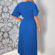 thumbnail image 5 of Vestido de mujer A Line Elegante vestido largo con cuello en V para cóctel de boda (Azul S) FLhrweasw Para estrenar, 5 of 8