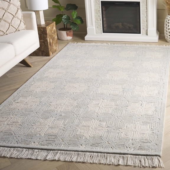 Safavieh Ikat Iola Geometric Area Rug, Ivory/Light Blue, 5' x 8'