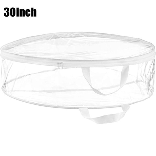 Bolsa de almacenamiento para coronas navideñas, funda decorativa con cremallera, bolsa de almacenamiento transparente, color blanco, 30 pulgadas