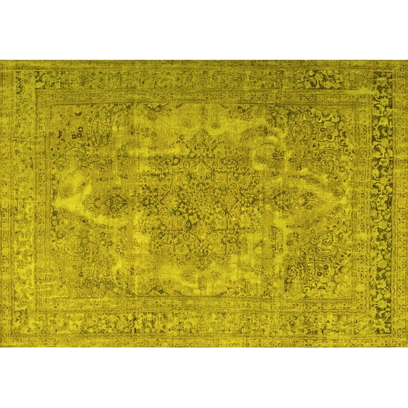Ahgly Company Indoor Rectangle Persian Yellow Bohemian Area Rugs, 4' x 6'